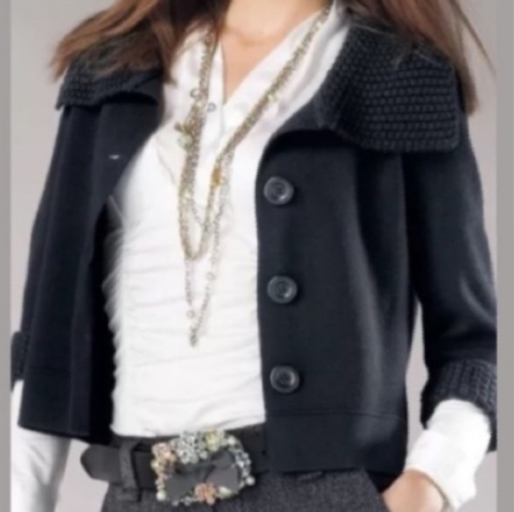 Cabo Jackie O Black Cardigan Cropped Small